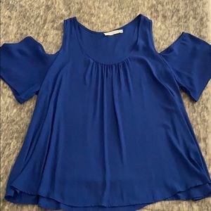 Lush Cold Shoulder Shirt (Royal Blue)